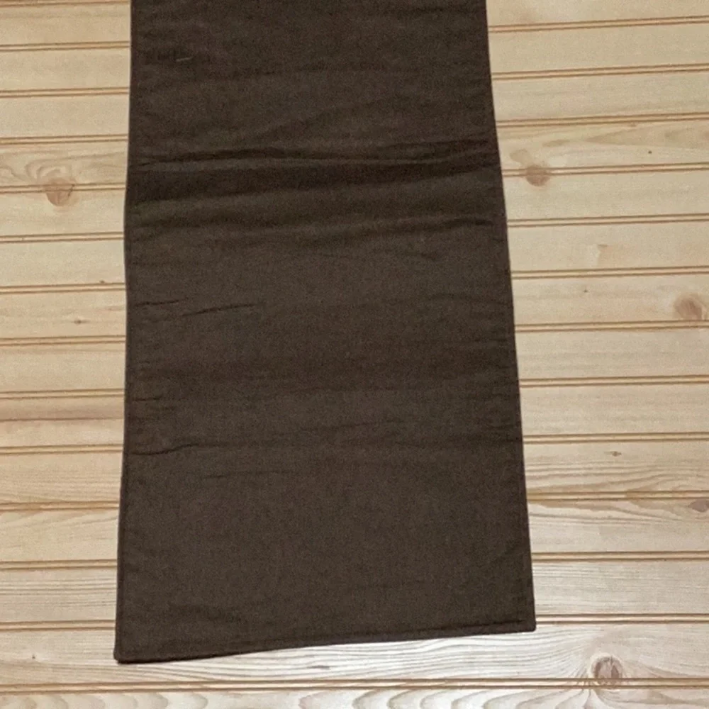 Autumn Fall Thanksgiving Pumpkin Leaves Faux Suede Table Runner Brown Tan Orange